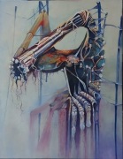 Obraz olejny na płótnie ręcznie malowany. 90/70/3D Wilczy Szaniec.