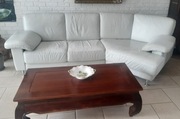 Włoska sofa narożnik Mirelli-miękka skóra naturalna + fotel gratis