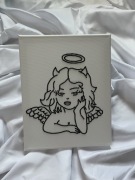 Anioł | Angelcore | Edgy | Obraz | Handmade (20x25 cm)
