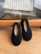 Baleriny handmade z alpaki | rozmiar 37 | czarny | do domu i na zewnątrz