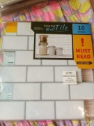 Panele ścienne 3D białe samoprzylepne 10 szt. płytki kuchnia łazienka