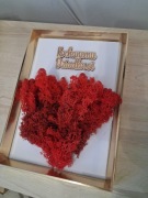 Dzień Babci i Dziadka Prezent z mchu serce w złotej ramce