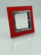 Ramka pojedyncza szklana czerwony + chrom Magic Timex-elektro 