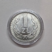 1 zł złoty 1975 bzm w kapslu Real foto Stan 1/-1