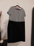Bonmarche sukienka czarna biała midi 48