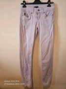 Spodnie DIDI 34 XS bawełniane elastan liliowe różowe rurki skinny