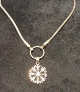 Hand Made srebrny łańcuszek kompas wikingów 925 Vegvisir