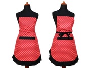 Fartuch kuchenny czerwony w groszki NOWY