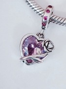 Zawieszka serce z różą Charm's modułowy system moduł s 9 2 5 