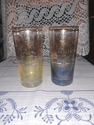 Dwie stare zdobione szklanki Bohemia.Strych