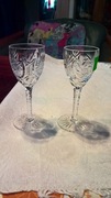 Dwa maleńkie kryształowe kieliszki szlifowane - cacuszka (1389)