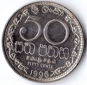 SRI LANKA 50 centów 2002, KM# 135.2a, AU, magnetyczna