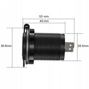 GNIAZDO USB 2x Z DIODĄ LED 5V/2,4A  NAPIĘCIE ZASILANIA (12-24V)