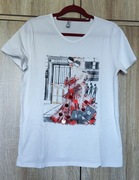 Koszulka białą tshirt koraliki cyrkonie M/38