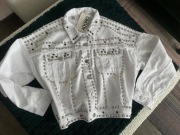 NOWA - jeansowa kurtka/katana zdobiona -oversize.