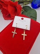 Śliczne kolczyki złote Stal chirurgiczna 316L 