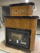 Piec kaflowy z żeliwnym wkładem SALZBURG brązowy