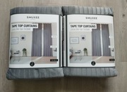 4 szare zasłony aksamitne welurowe na przelotkach SMUKEE 4 x zasłona szara