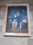 Stary obraz olej w stylu Caspar Netscher