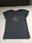 Czarna koszulka bluzka t-shirt z krótkim rękawkiem rękawem z nadrukiem