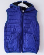 Niebieska kamizelka bezrękawnik z kapturem 86/92