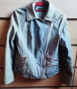 TCHIBO szara kurtka skórzana ramoneska 38/40