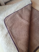 Ciepła Kołdra narzuta koc owcza wełna Merynos brąz beż/camel 160*190 okazja