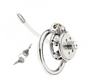 Mały Stalowy pas cnoty Wkręcane Kolce cbt + dilator oring 45mm