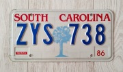 Tablica rejestracyjna USA SOUTH CAROLINA 1986