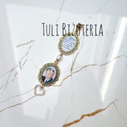 Medalion do bukietu ślubnego ze zdjęciem tekstem marynarki ślub brelok