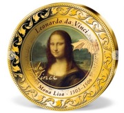 Kolekcjonerski numizmat "Mona Lisa" Leonarda da Vinci