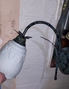 Kinkiet duży lampa ścienna szklany klosz lata osiemdziesiąte 