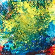 Obraz ręcznie malowany, akwarela na płótnie 25x25