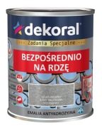 Dekoral bezpośrednio na rdzę SZARO SREBRNY młotek 0,65L antykorozyjna