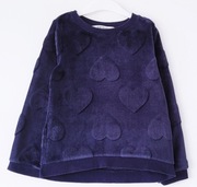Granatowa pluszowa bluza w serduszka H&M 110/116