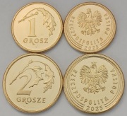 1 i 2 gr grosze 2025 r. mennicze z rolki