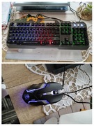 Podświetlany multimedialny zestaw dla graczy klawiatura + mysz