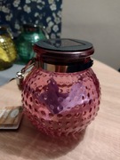 Lampka solarna szklany lampion czerwona