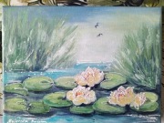 Obrazek malowany ręcznie, akryl,24cm x 18 cm