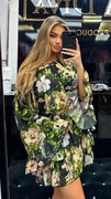 Sukienka damska koktajlowa Glamour print nowość LA DIVA 