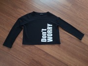 krótka bluza terranova S czarna duży napis
