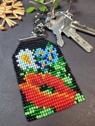 Polne Kwiaty Maki Chabry Brelok breloczek zawieszka do kluczy torebki 