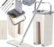 Zestaw do czyszczenia <Mop , wiaderko z wyciskaczem i fibra>