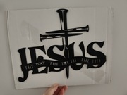 Nowa metalowa dekoracja ścienna Jezus krzyż 