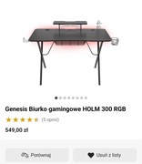 Genesis Biurko gamingowe HOLM 300 RGB