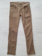Acne max satin beige spodnie męskie chinos 30/32