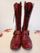 Kozaki skórzane czerwone 