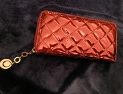 Damski czerwony portfel z połyskiem 