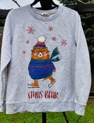 C&A Clockhouse bluza święta świąteczna brokat miś christmas  L/40