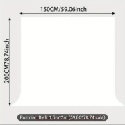 Białe Tło Fotograficzne 150x200 cm – Grube, Nieprześwitujące (Premium)